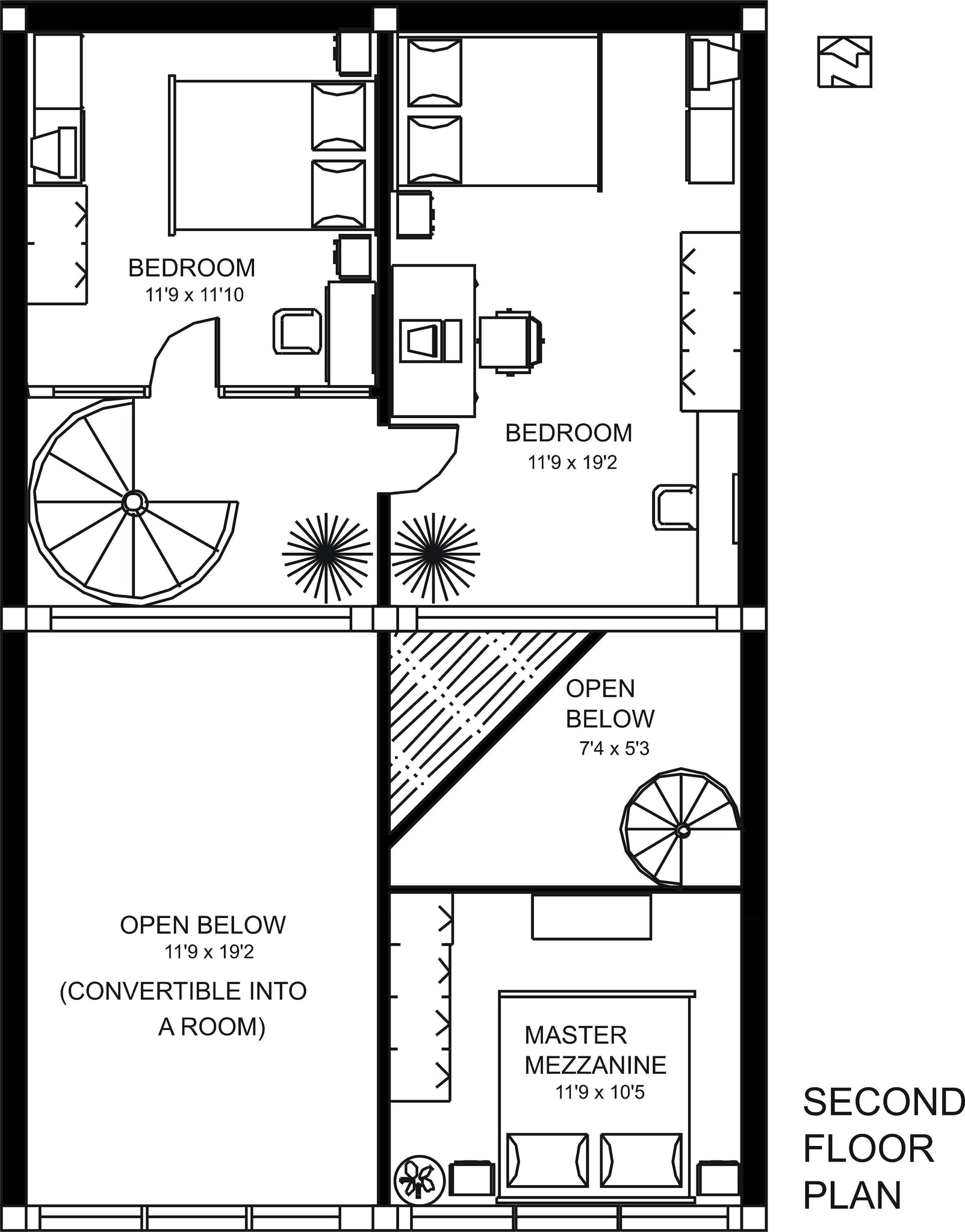02 Earth-Sheltered Active - Second Floor Plan