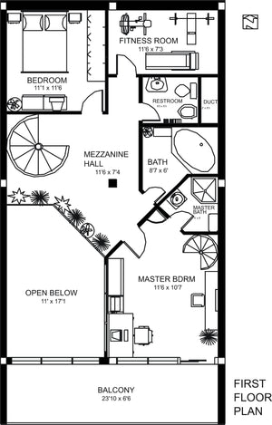 02 Earth-Sheltered Active - First Floor Plan