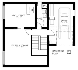 05 Solar Hybrid Home Plans - Basement Floor Plan